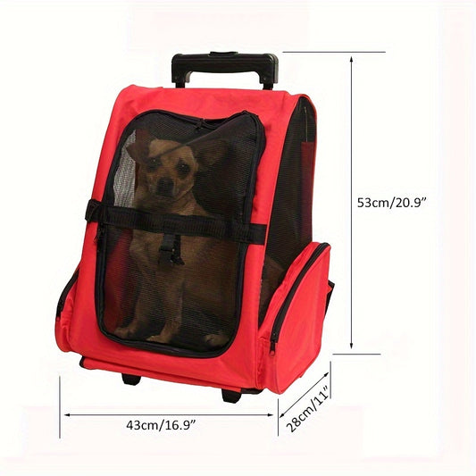 Sac de voyage pour chien et chat pliable, transportable sur le dos et tractable, léger et aéré, diverses couleurs