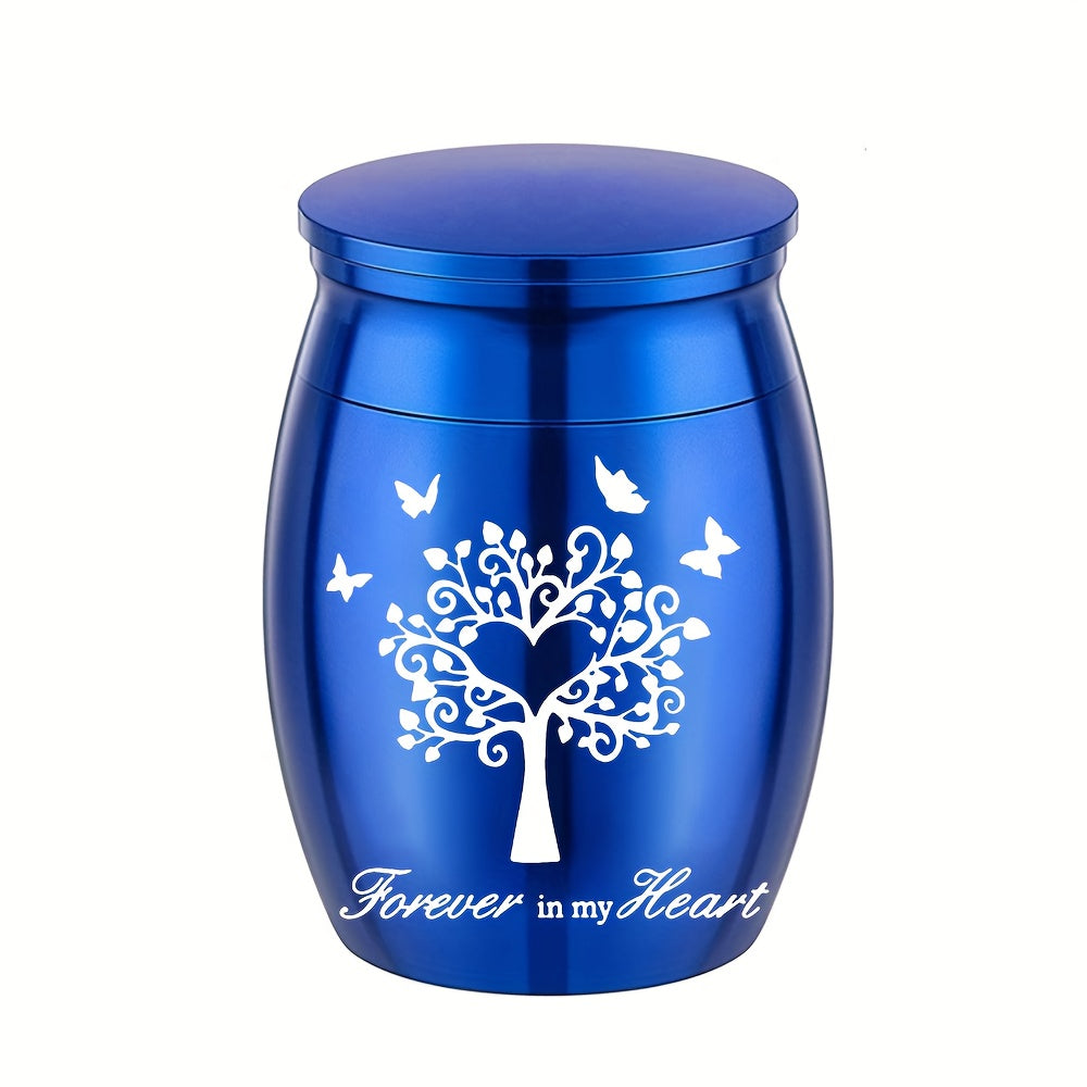 Petite urne funéraire « Arbre de vie » pour cendres animales - alliage d'aluminium, diverses couleurs