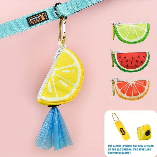 Distributeur de sacs pour crottes de chien en forme de fruit, divers modèles