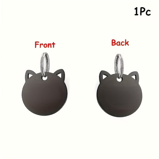 Médaille d'identification personnalisée pour chat, personnalisation gratuite. En forme de tête de chat, diverses couleurs