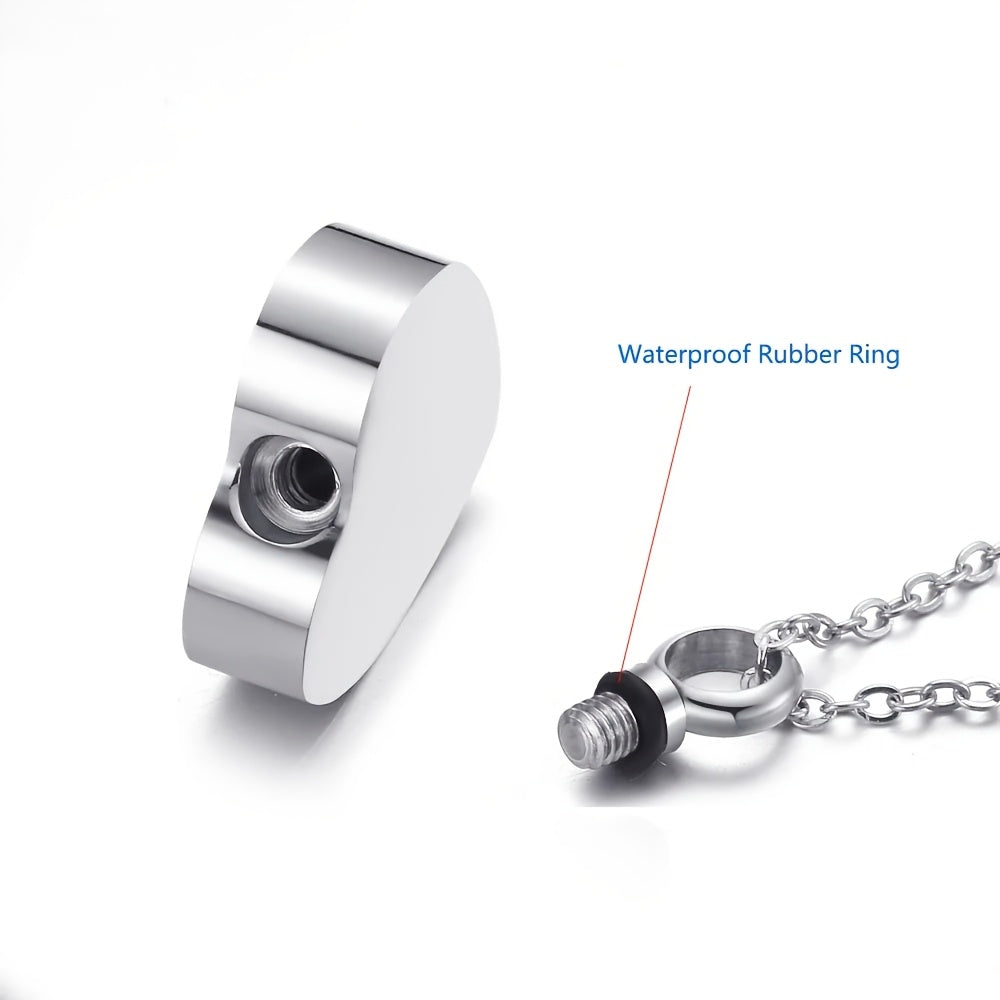 Collier avec urne funéraire en forme de cœur en acier inoxydable pour cendres d'animaux