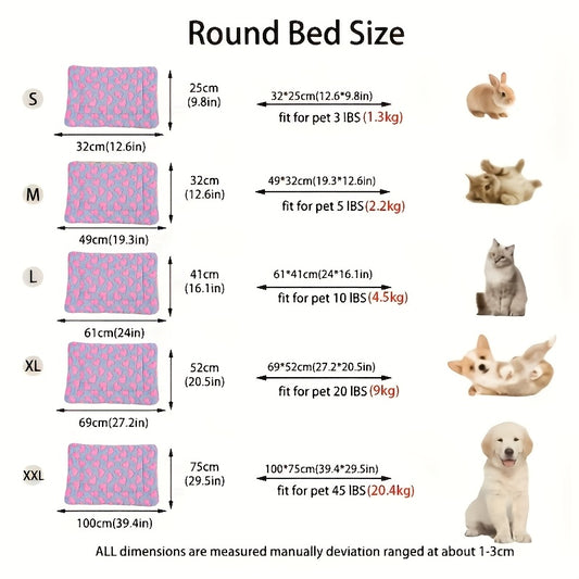Tapis double épaisseur pour chien et chat, chaud et confortable, divers motifs imprimés, diverses couleurs