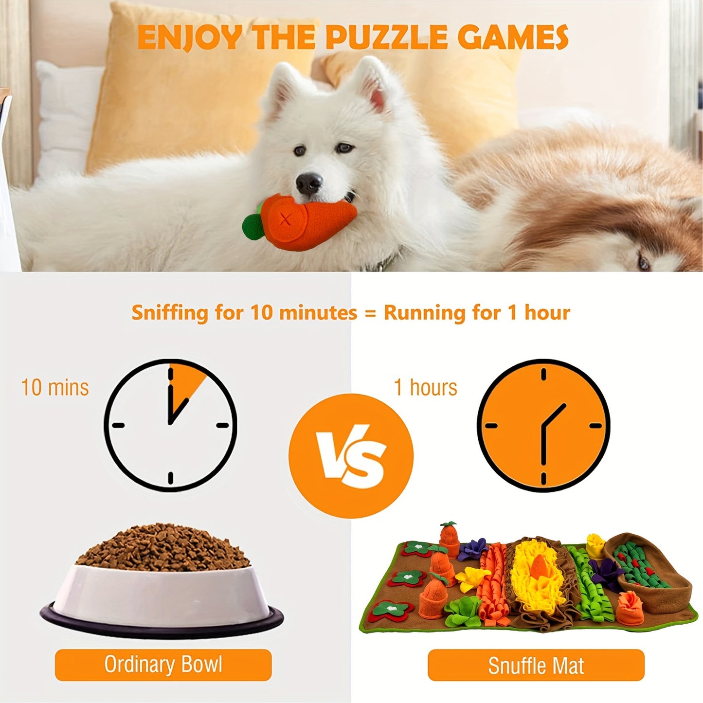 Tapis interactif pour chiens, pour exercices olfactifs, tapis d'alimentation lente et anti-stress, lavable en machine