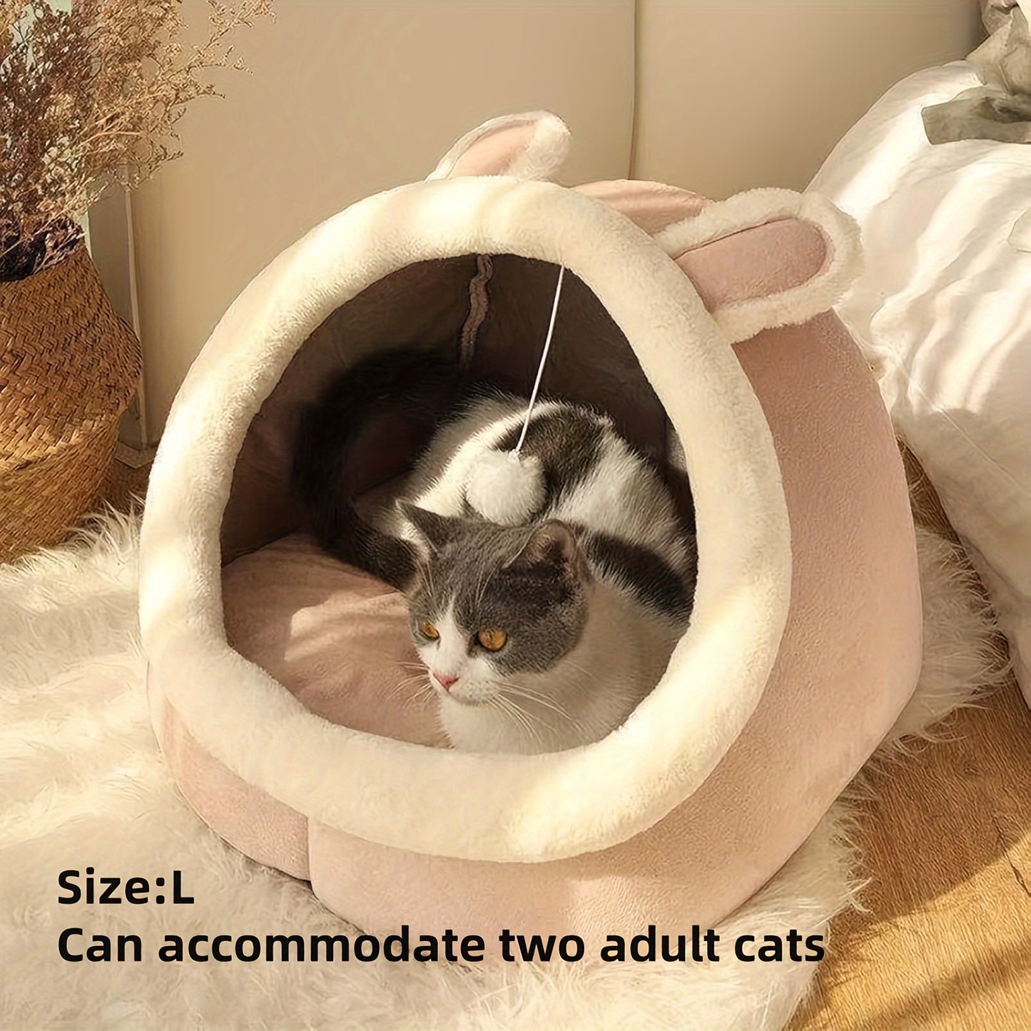 1pc Pet Tent Soft Dog Bed Semi-Enclosed Cat Cave Bed Soft And Comfortable Pet House