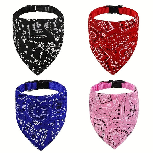 Stylish Adjustable 1pc Cashew Floral Graphic Triangle Dog Bandanas - Comfortable Pet Saliva Towel for Small and Medium Dogs and Cats - Pet Supplies
