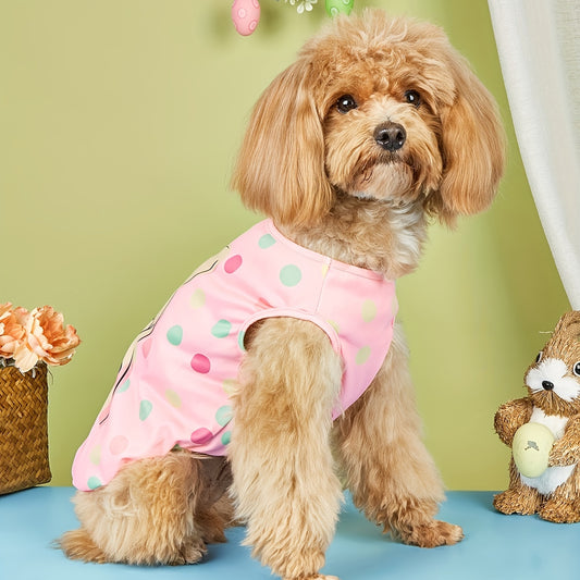 Pull léger pour petit chien, rose avec lapin Happy Easter, vêtement/costume pour Pâques, multi couleurs