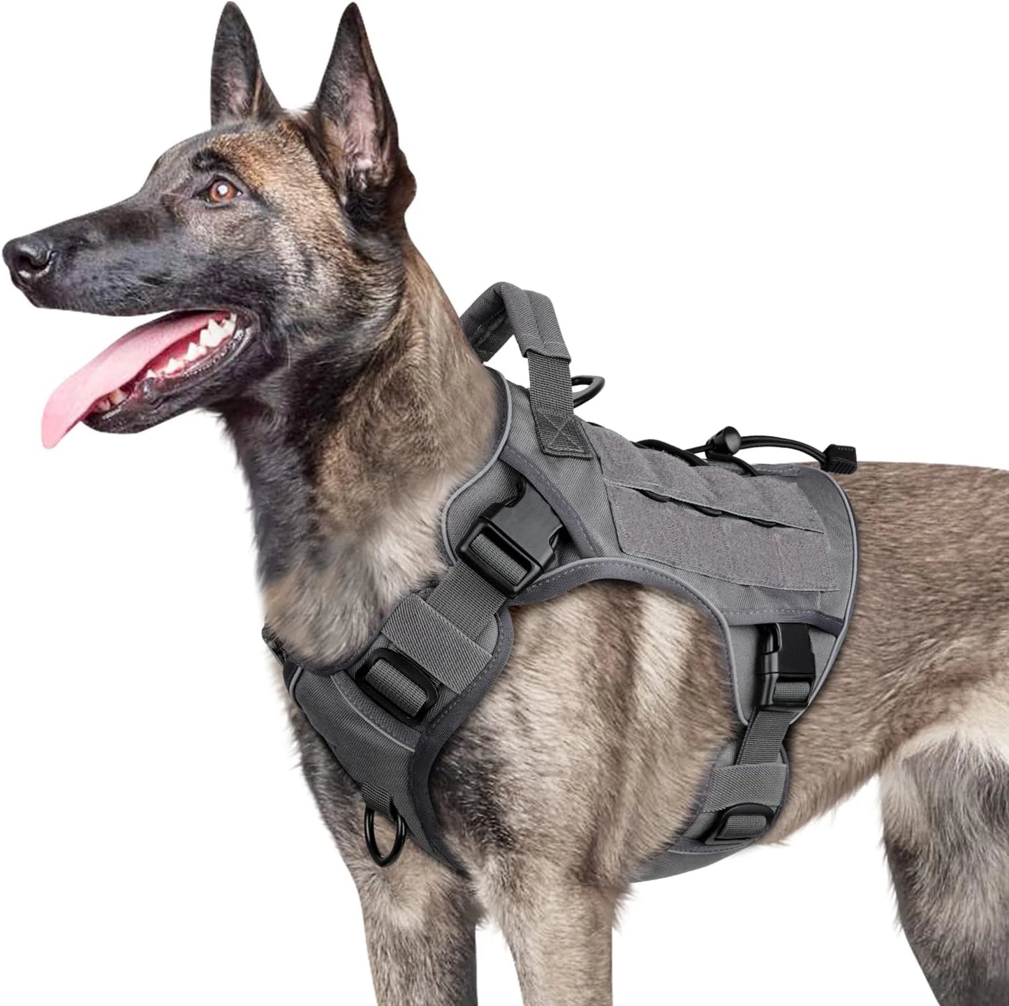 Harnais tactique réglable sans traction pour chien avec poignée résistante, réfléchissant, pour grands chiens, diverses couleurs
