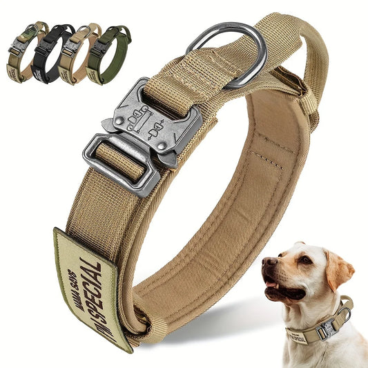 Colliers tactiques robustes pour chiens, avec poignée. Collier militaire avec Patch personnalisable. Pour l'entraînement en plein air et la marche. Chiens moyens et grands, diverses couleurs