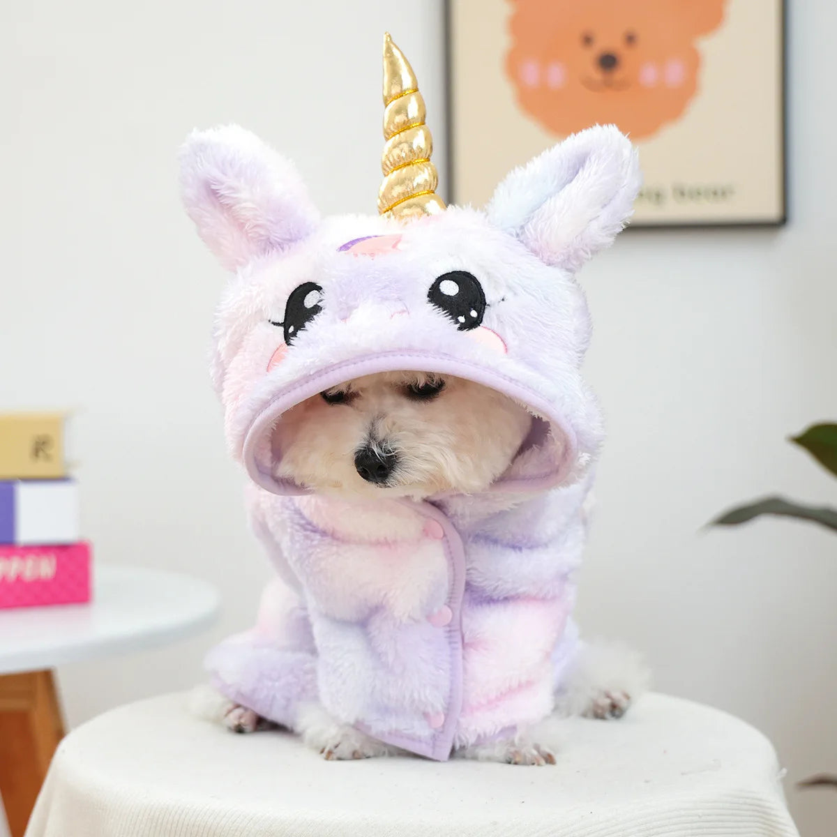 Costume licorne pour chien, tout doux, chaud et confortable, diverses couleurs