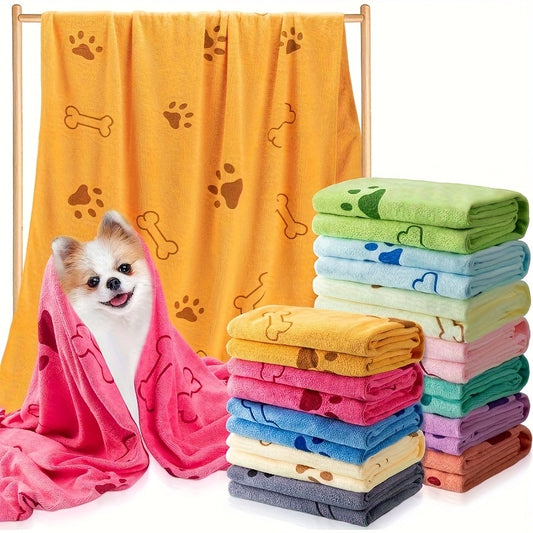 Serviette ultra-absorbante pour chiens et chats, en microfibre, motifs mignons, diverses couleurs