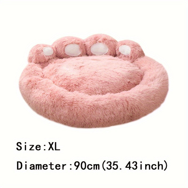 Lit douillet pour chien et chat en forme de patte d'ours, diverses couleurs, très chaud et confortable