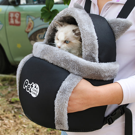 Sac de transport pour chat et petit chien, grande capacité pour rester au chaud en hiver, avec un harnais de sécurité, doux et respirant, design mignon, diverses couleurs