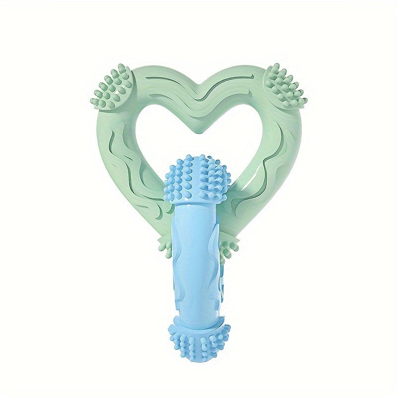 Hochet pour chien en forme de cœur, conçu pour la mastication et les soins dentaires, durable et divertissant, avec des anneaux doubles et triples, diverses couleurs