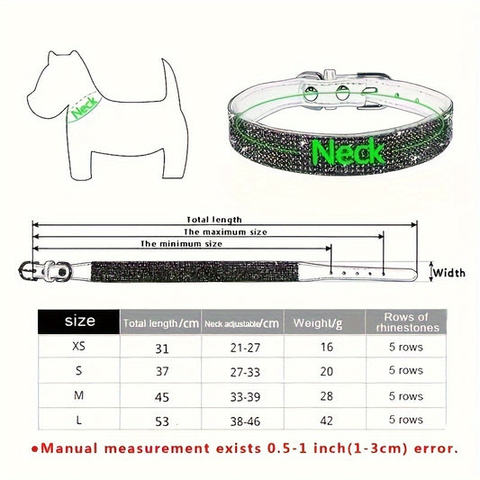 Soft Adjustable Faux Leather Puppy Collar with Rhinestone Cat Pet Pink Collar Set Cute Pet Cat Puppy Collar Dog Leash