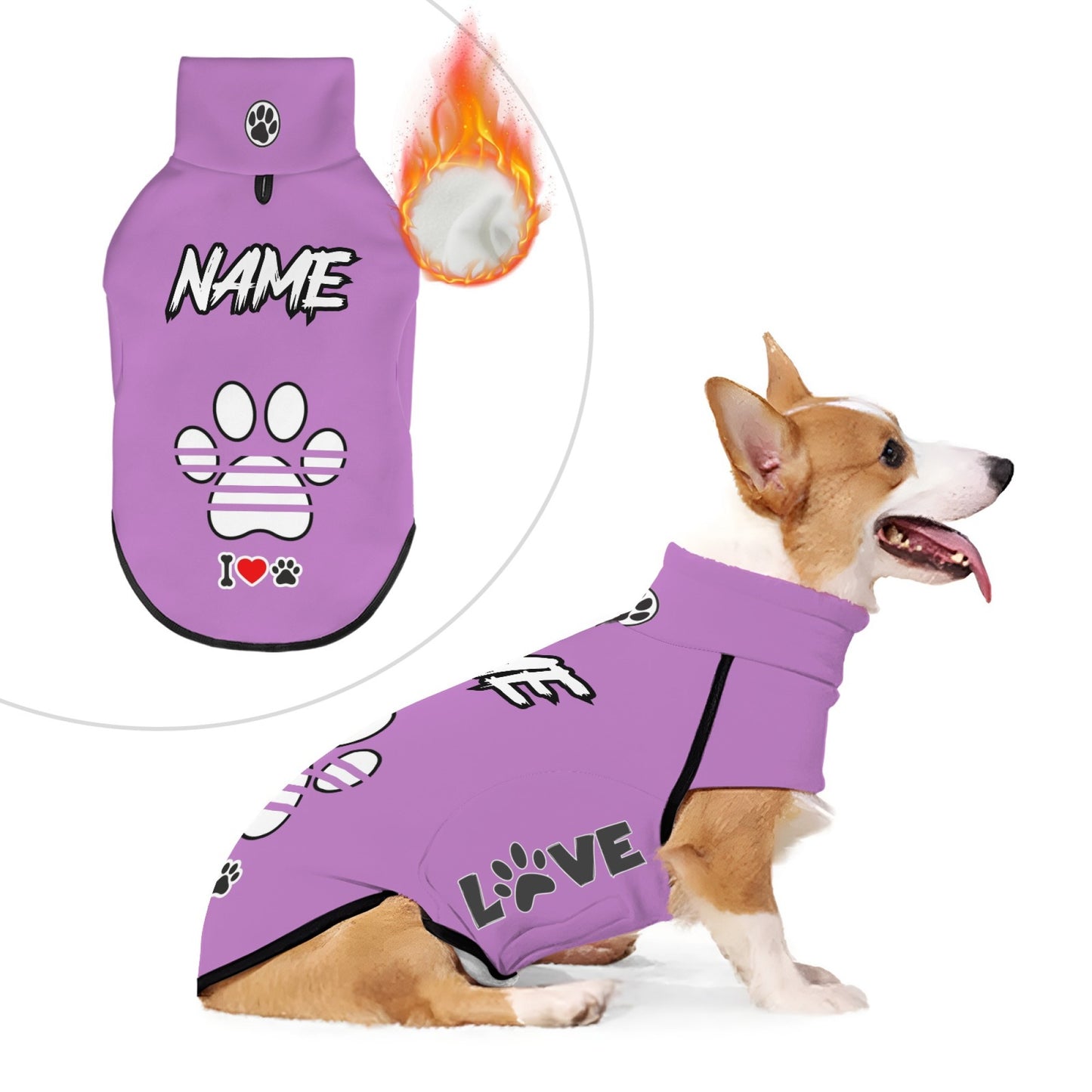 Sweat-shirt personnalisable pour chien, en polyester, confortable et chaud, adapté aux chiens de taille moyenne et grande - lavable en machine, diverses couleurs