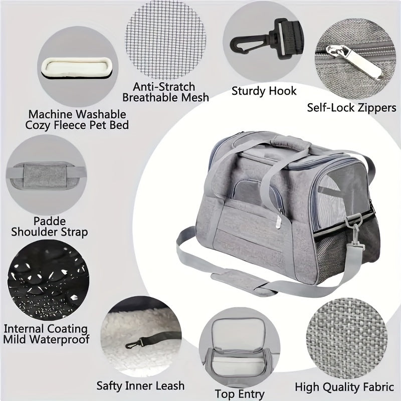 Sac de transport pour chien et chat, conçu en maille pour une aération totale et un confort optimal de votre animal, divers coloris