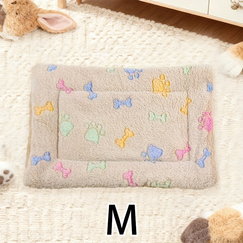 Tapis double épaisseur pour chien et chat, chaud et confortable, divers motifs imprimés, diverses couleurs