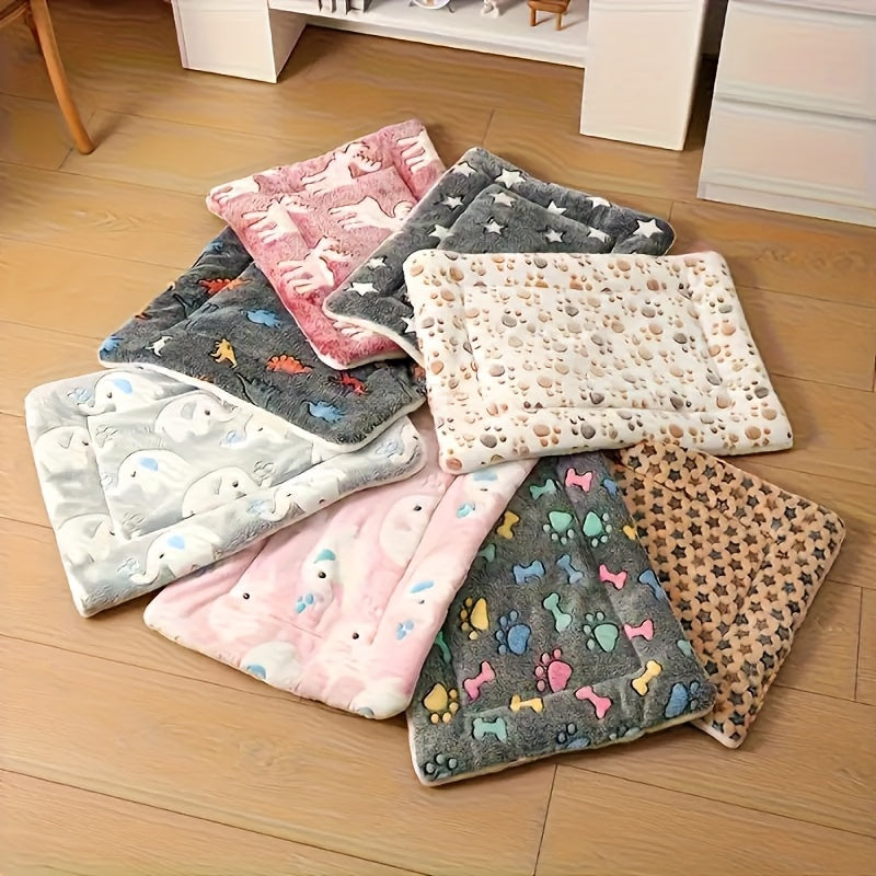 Tapis pour chien et chat, en peluche toute douce, bien chaud et confortable, motifs divers