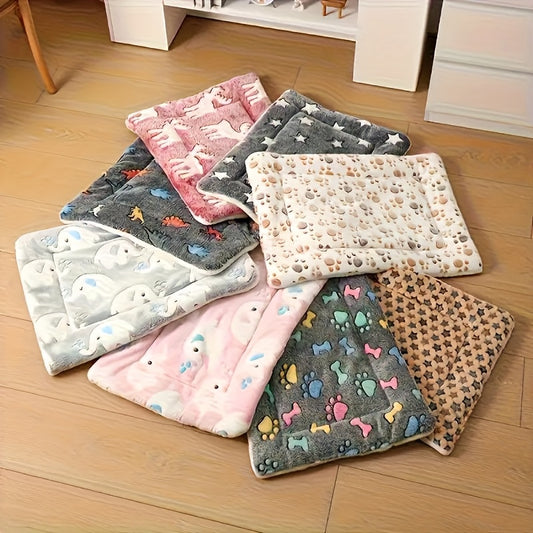 Tapis pour chien et chat, en peluche toute douce, bien chaud et confortable, motifs divers