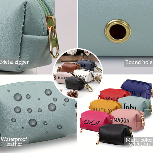 Porte-sac à crottes pour chien avec fermeture éclair, personnalisable, diverses couleurs