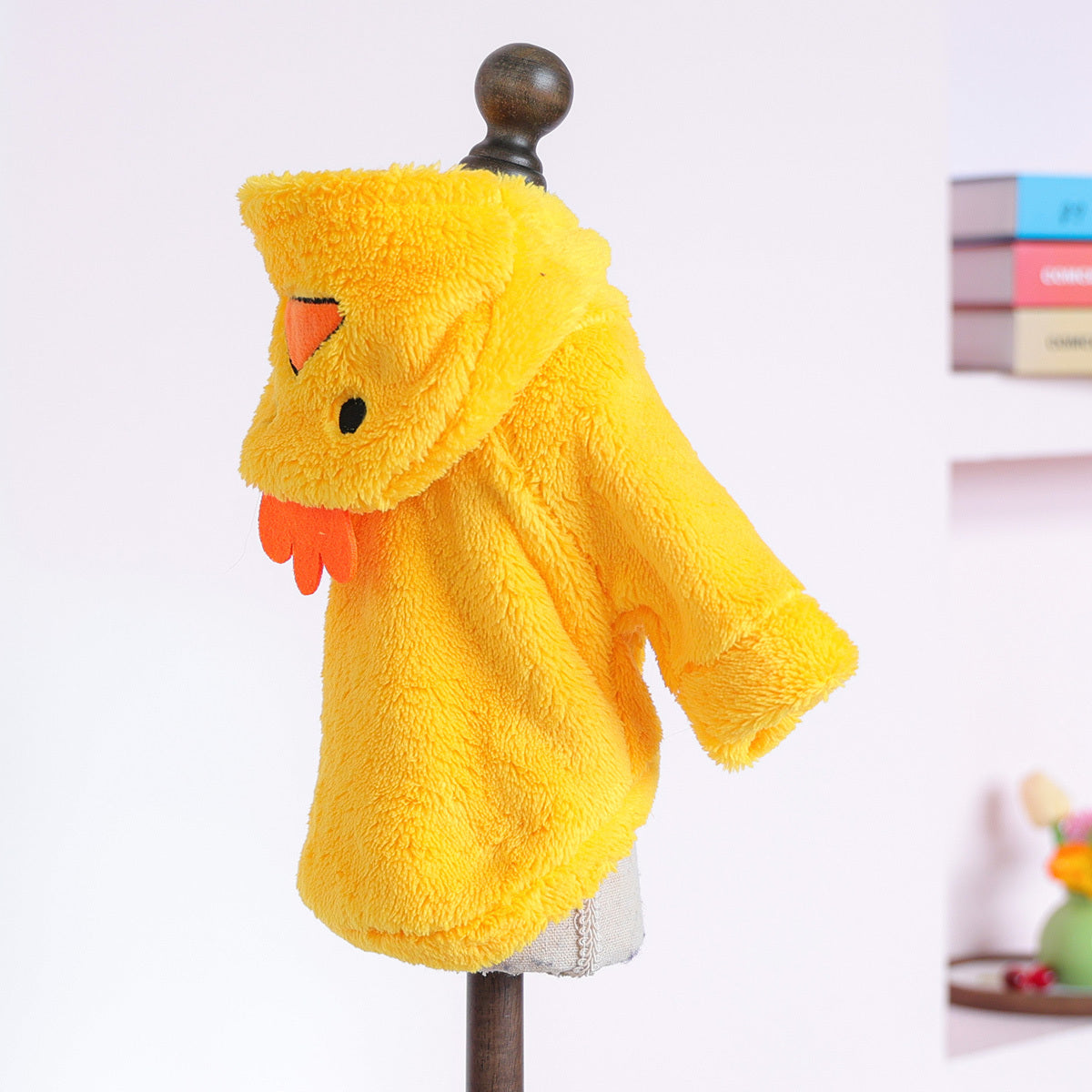 Sweat à capuche mignon, costume de poussin pour petits chiens, tout doux et tout chaud, jaune