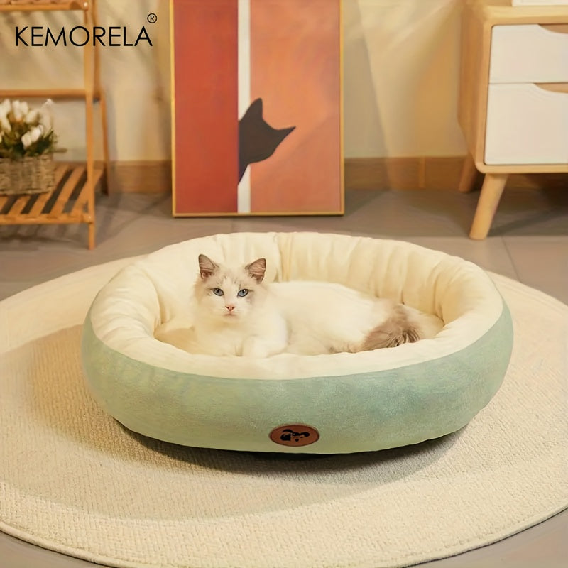 Lit ovale douillet en peluche pour chiens et chats, moelleux et épais, diverses couleurs