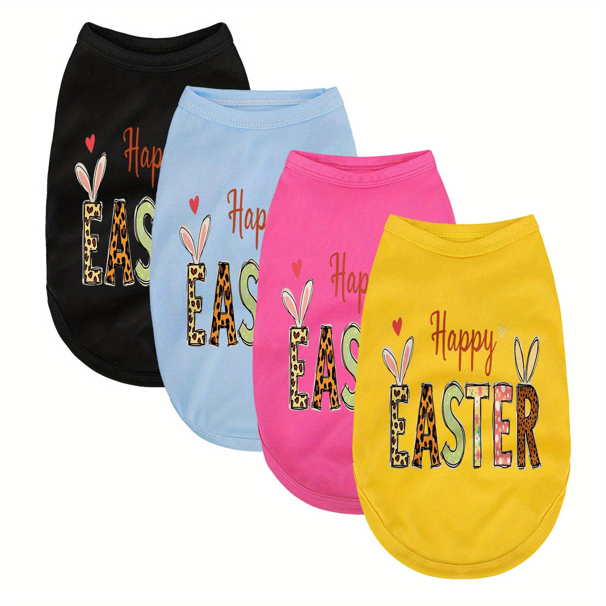 Gilet de Pâques pour chiens et chats - Chemise sans manches 100 % polyester respirante avec imprimé « Joyeuses Pâques », confortable en toutes saisons, lavable à la main uniquement, diverses couleurs