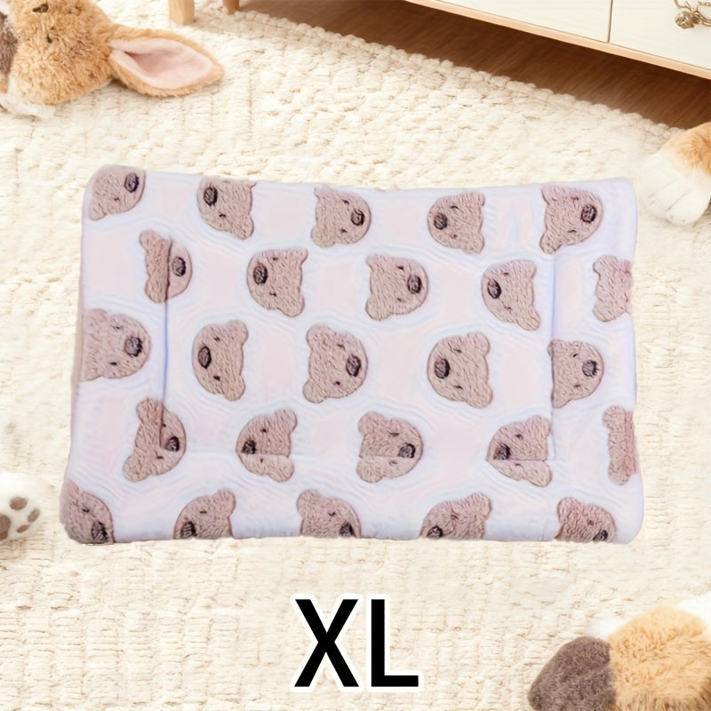 Tapis double épaisseur pour chien et chat, chaud et confortable, divers motifs imprimés, diverses couleurs