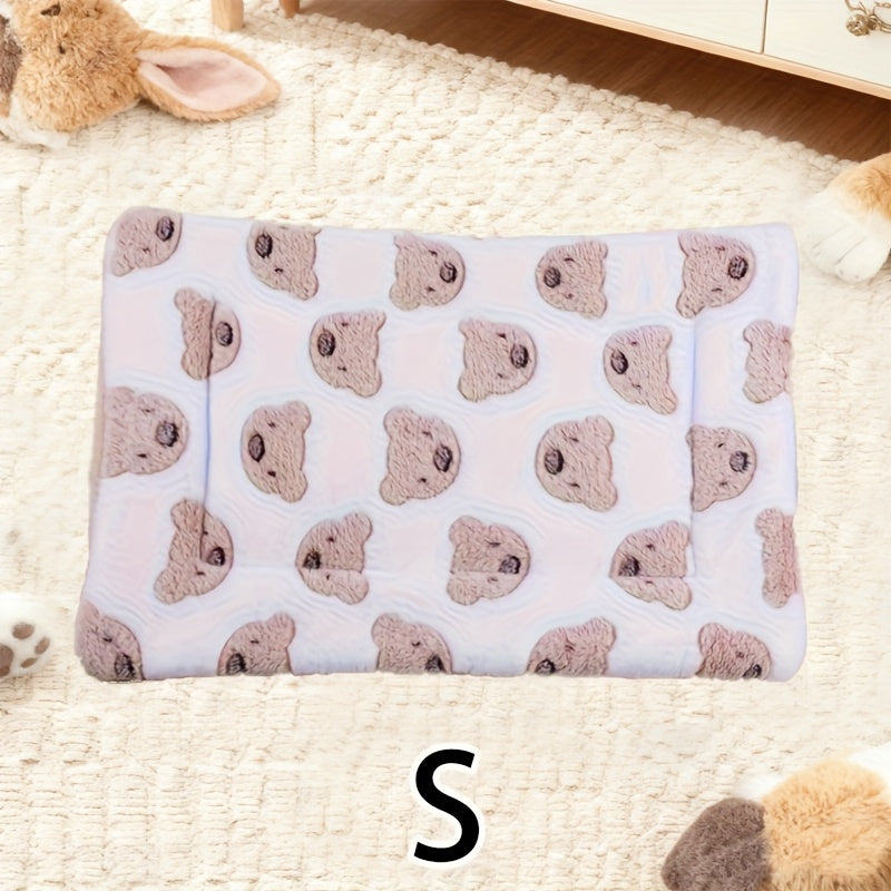 Tapis double épaisseur pour chien et chat, chaud et confortable, divers motifs imprimés, diverses couleurs