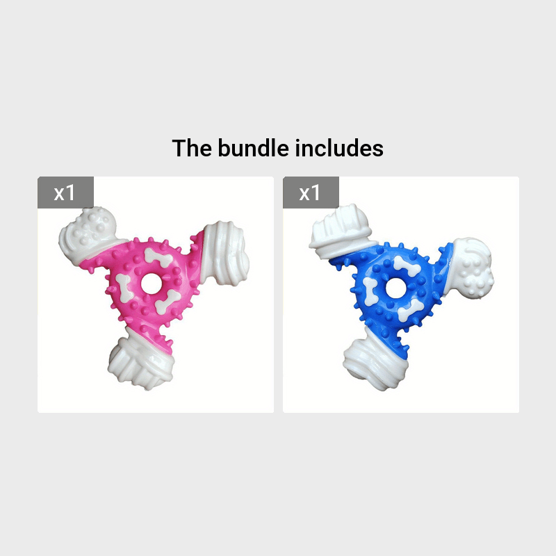 Jouet à mâcher pour chien, triangulaire, pour le nettoyage des dents, résistant aux morsures, diverses couleurs