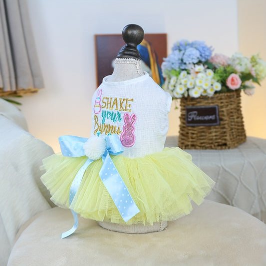 Robe en tulle de lapin de Pâques pour chiens, costume mignon, robe style princesse pour petits chiens