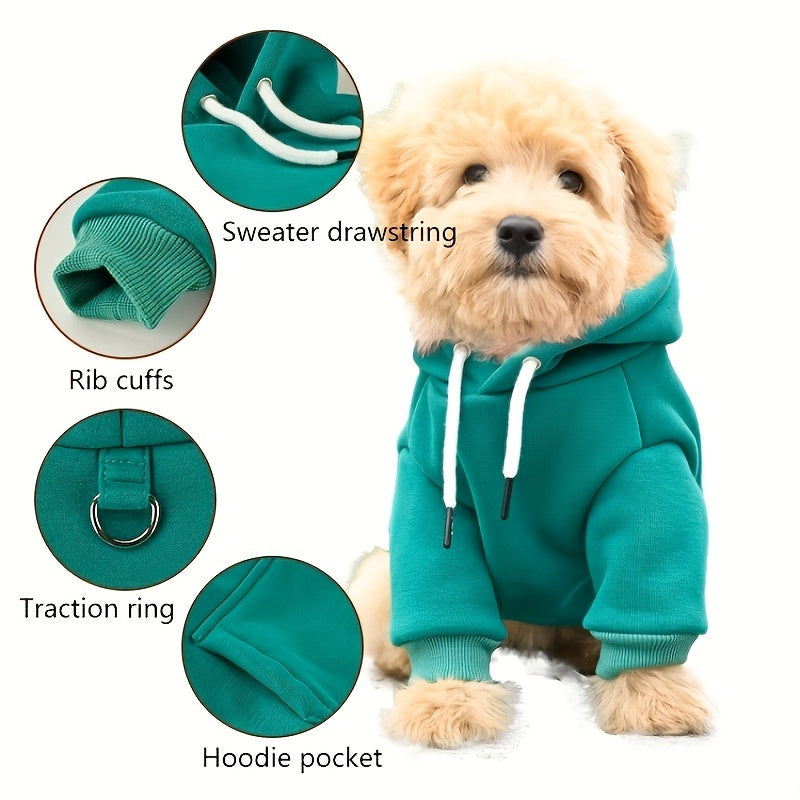 Sweat à capuche pour petits chiens, 65 % polyester, 35 % laine