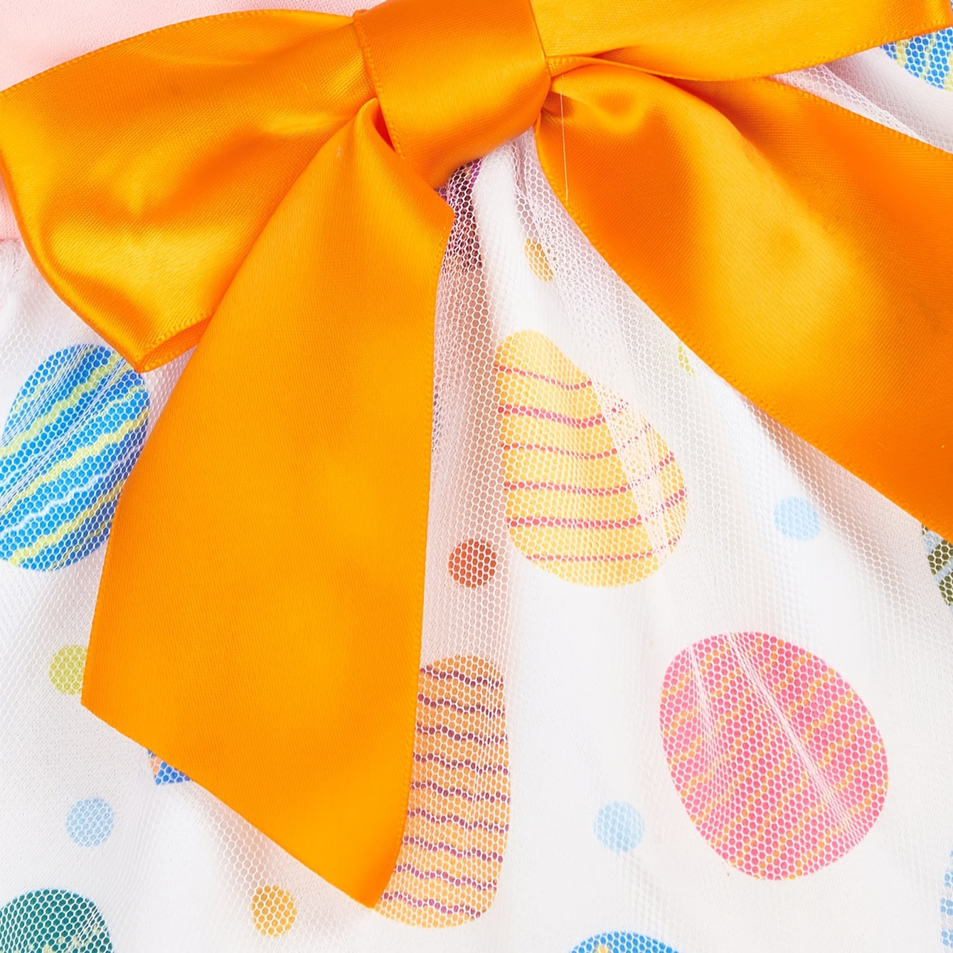 Robe pour chien à motif œuf de Pâques avec nœud papillon - 100 % polyester, lavable en machine - Saison printemps/été