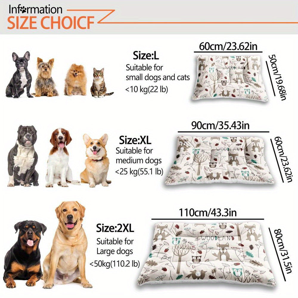 Lit pour chien et chat surdimensionné, coussin confortable avec imprimé renard, lavable en machine, épais, doux et respirant