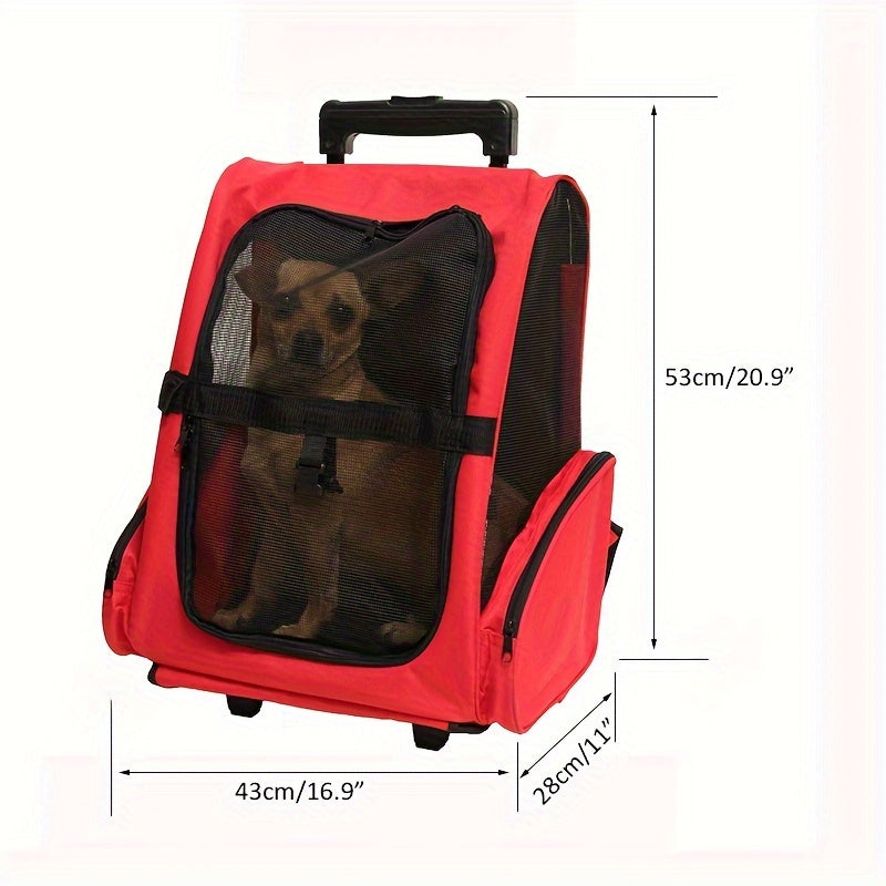 Sac de voyage pour chien et chat pliable, transportable sur le dos et tractable, léger et aéré, diverses couleurs