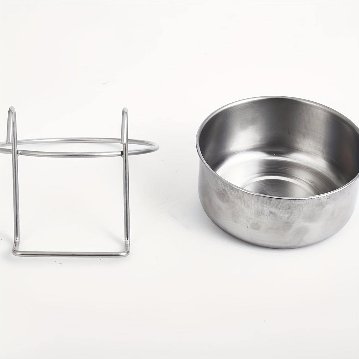 Gamelles suspendues en acier inoxydable pour chiens, ensemble durable de mangeoires et abreuvoirs pour cage, facile à assembler - Réduit la tension sur le cou et le dos de l'animal, idéal pour les grandes races
