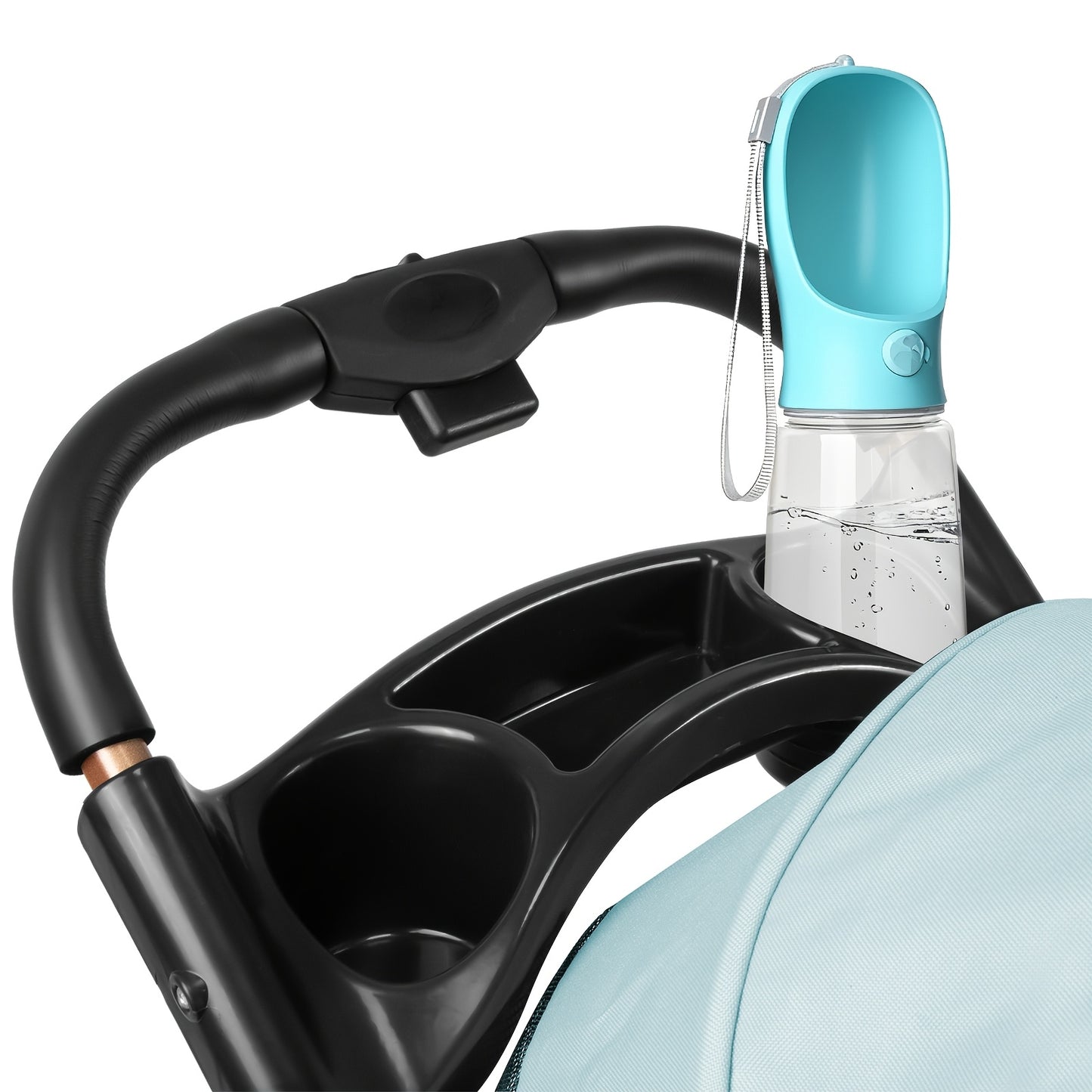 Poussette pour chien et chat, conception pliable, poussette 3 en 1 avec panier couvert, fenêtre en filet, porte-gobelet et roues en caoutchouc durables, idéale pour les longues promenades en extérieur