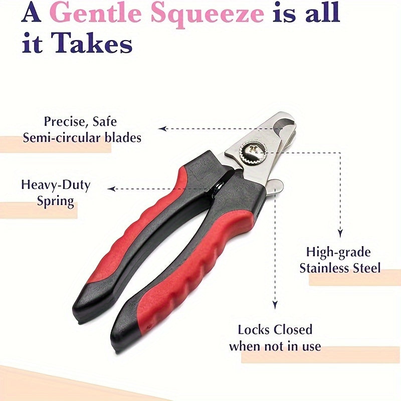 Coupe-ongles pour animaux de compagnie, pince spéciale pour les ongles/griffes des chiens et chats, noir et rouge