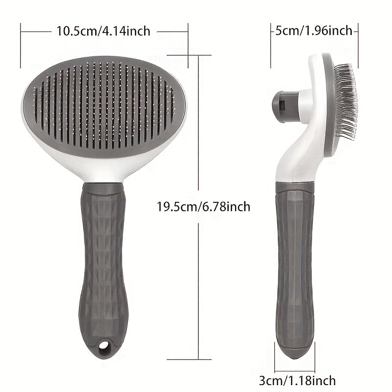 Brosse de toilettage pour chien, chat et lapins, conçue pour éliminer les poils morts. Elle est dotée d'un mécanisme autonettoyant adapté aux animaux à poils longs et à poils courts, diverses couleurs