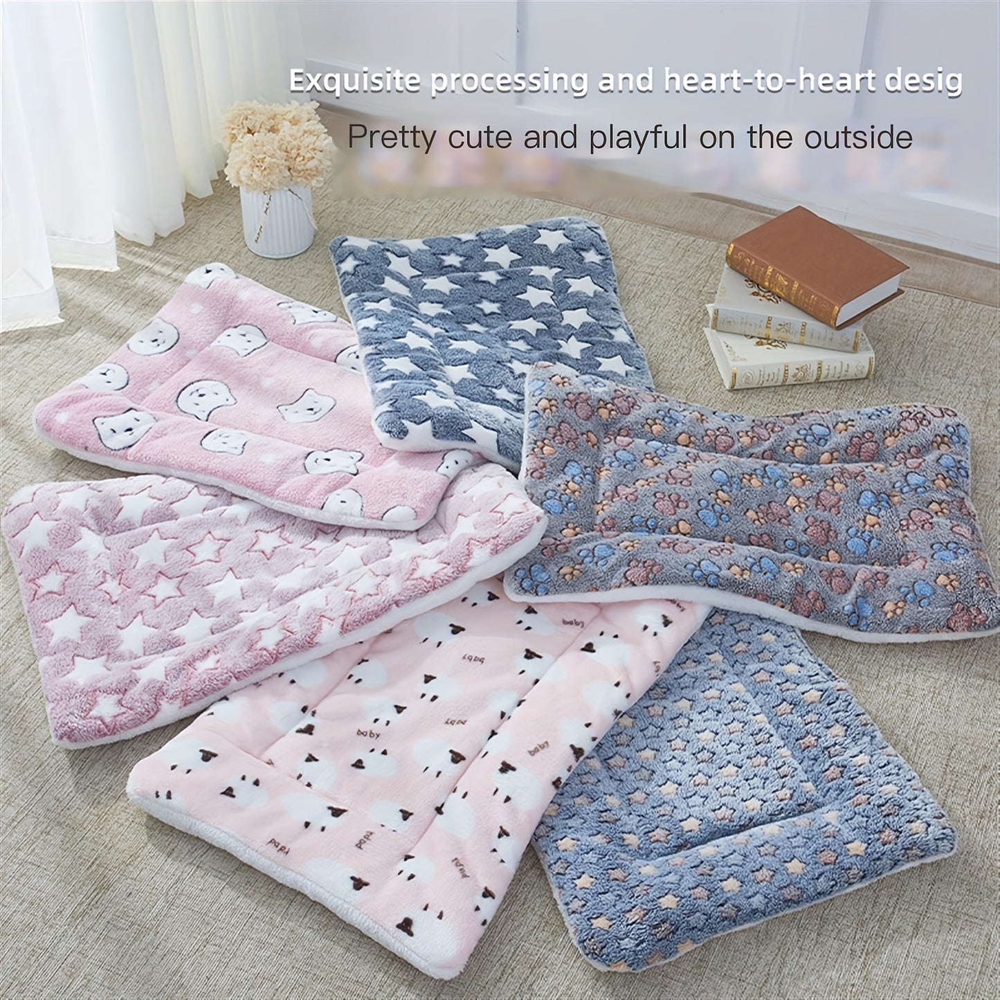 Tapis de couchage pour chien et chat, épais et chaud, divers motifs et diverses couleurs