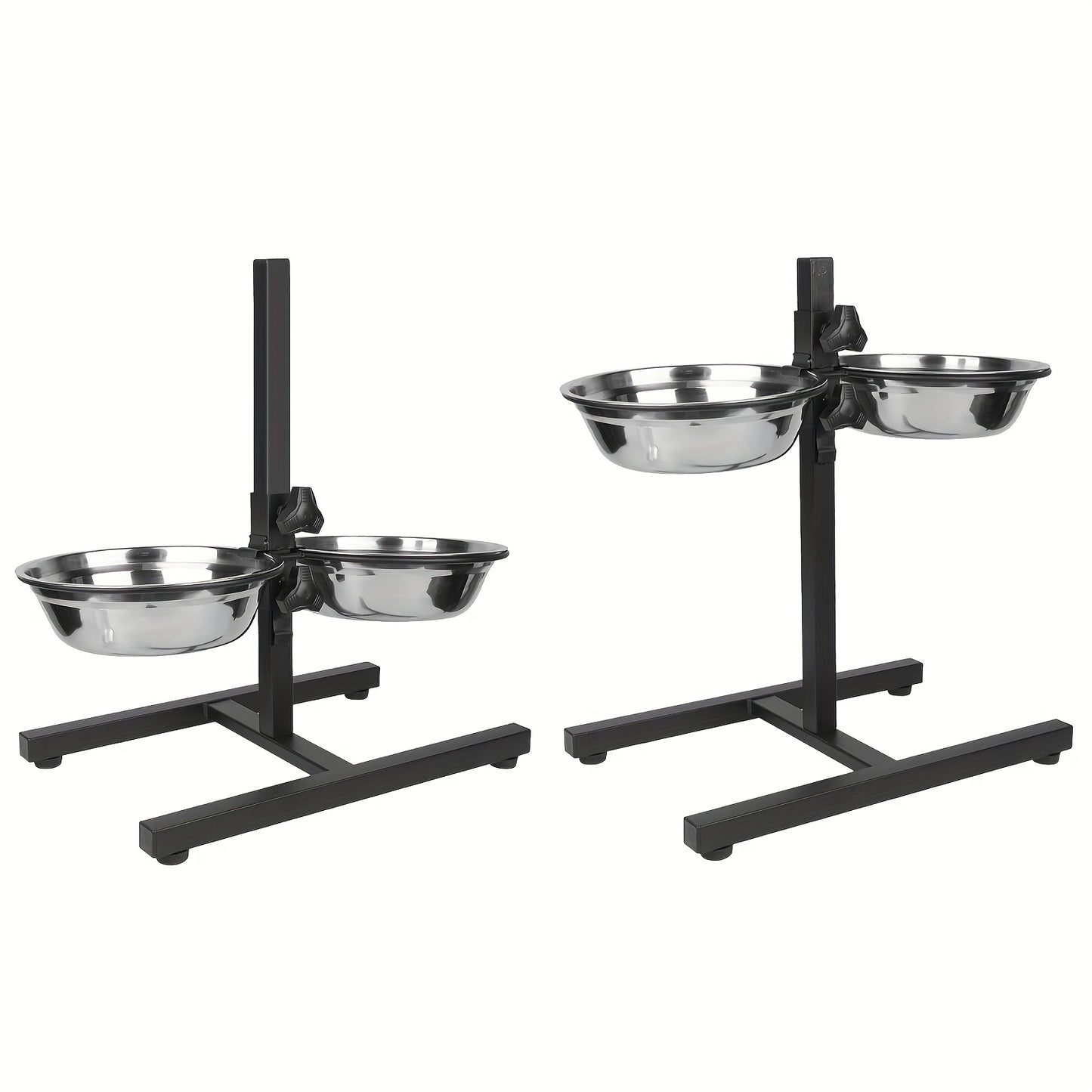 Gamelles surélevées réglables en hauteur, 1,8L, pour chiens - Mangeoire antidérapante en acier inoxydable avec support relevable pour la nourriture et l'eau, conception pliable pour un rangement facile