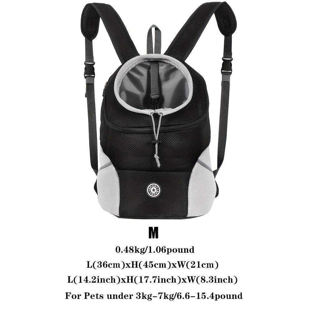 Sac à dos de transport pour chien, réglable à l'avant, aéré et confortable pour votre compagnon à 4 pattes, noir