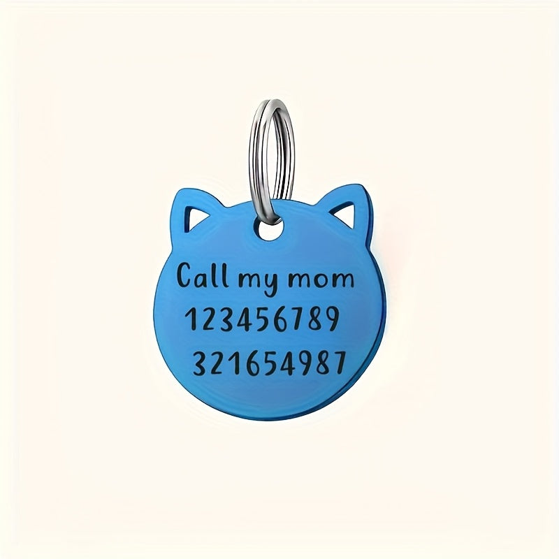 Médaille d'identification personnalisée pour chat, personnalisation gratuite. En forme de tête de chat, diverses couleurs