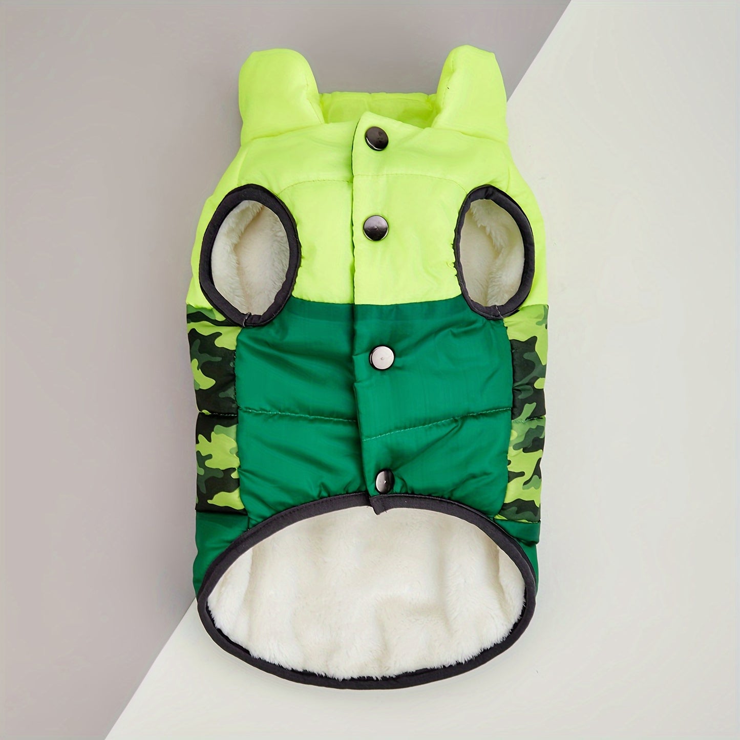 Manteau d'hiver rembourré, patchwork tricolore, pour chiens, diverses couleurs et divers motifs