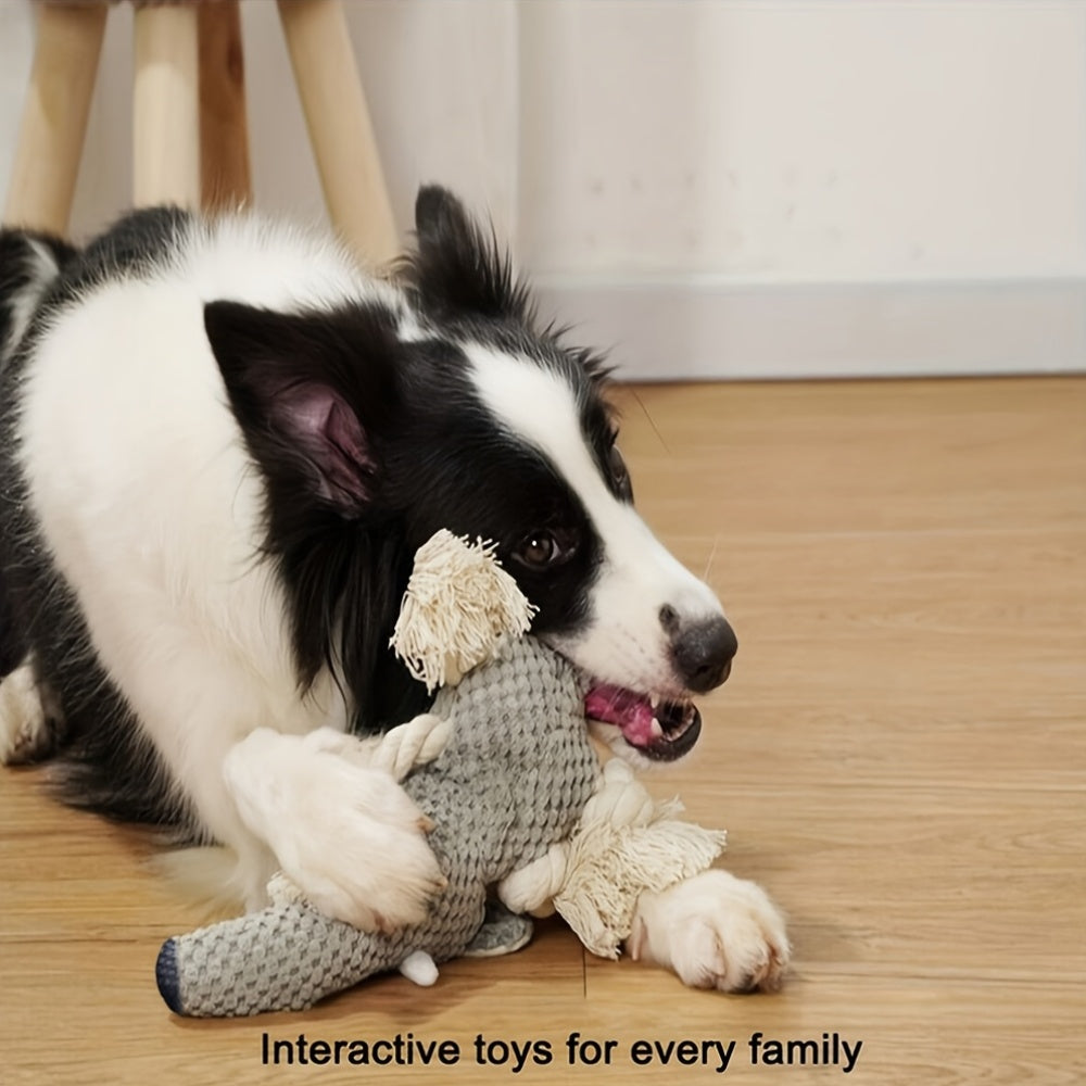 Grande peluche pour chien avec son, modèle de lion, loup, éléphant et canard
