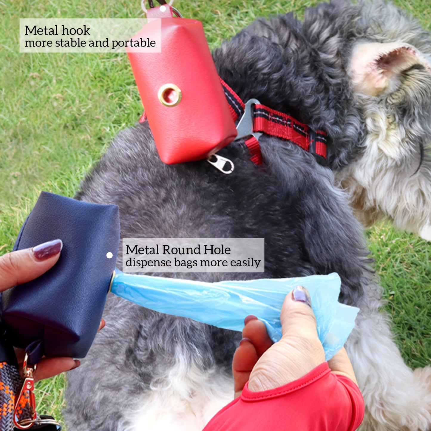 Porte-sac à crottes pour chien avec fermeture éclair, personnalisable, diverses couleurs