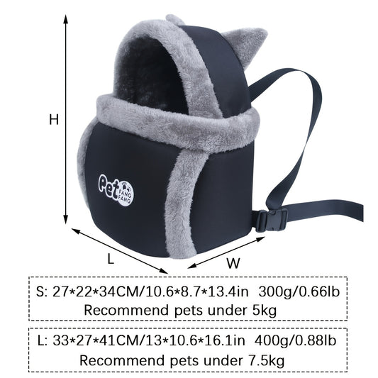 Sac de transport pour chat et petit chien, grande capacité pour rester au chaud en hiver, avec un harnais de sécurité, doux et respirant, design mignon, diverses couleurs