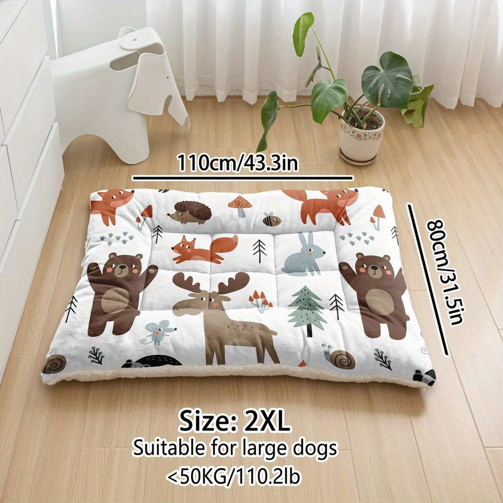 Tapis confortable pour chien et chat avec imprimés numériques sur le thème des animaux, lavable en machine, fabriqué en polyester épais, doux et respirant.