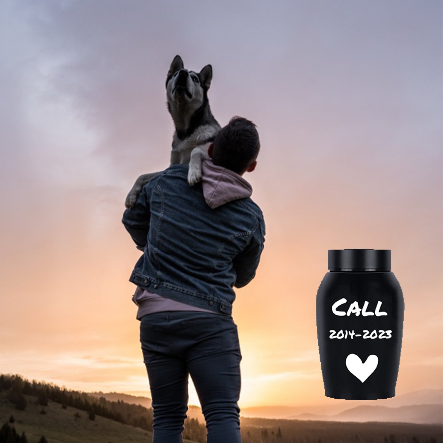 Urne funéraire personnalisée pour animaux de compagnie - acier inoxydable, diverses couleurs et motifs