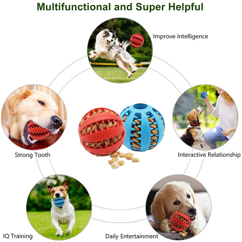 Jouet interactif en forme de balle pour chien, distributeur lent de friandise, diverses couleurs